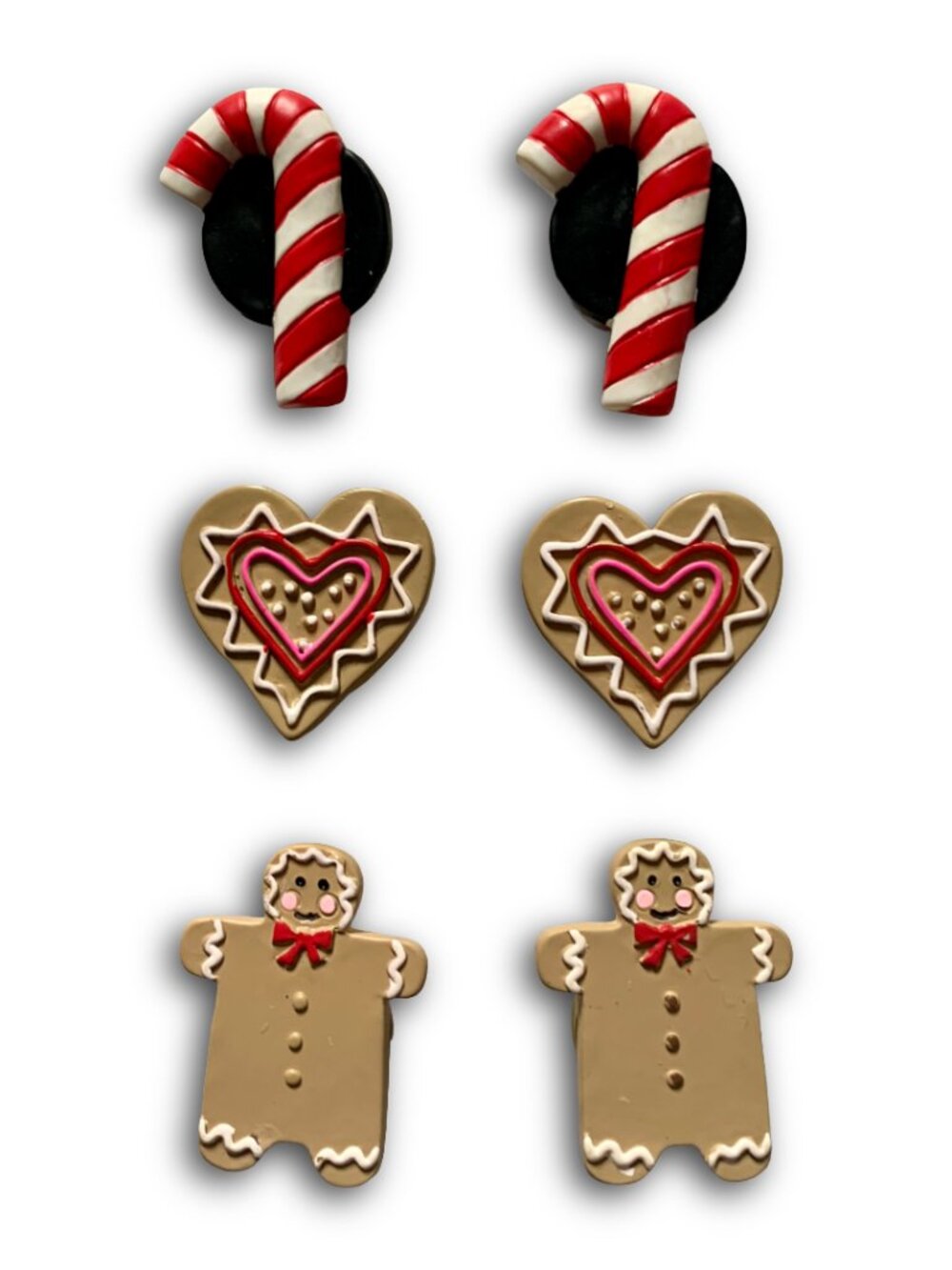QUACKER FACTORY 6 Pc Gingerbread Candy Cane Christmas Vintage 90s Button Covers